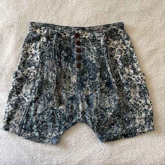 Free People Pants - Free People Blue and White Cargo Shorts